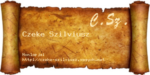 Czeke Szilviusz névjegykártya